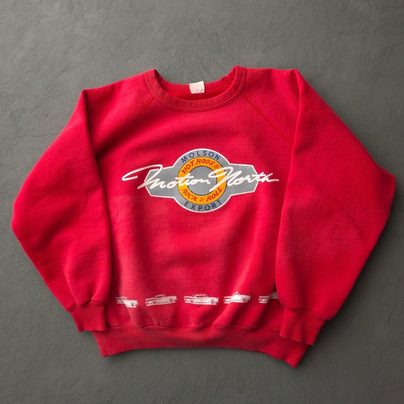 Other - Molson Export Motion North Mens L Red Hot Rods Rock & Roll Sweatshirt 1990s